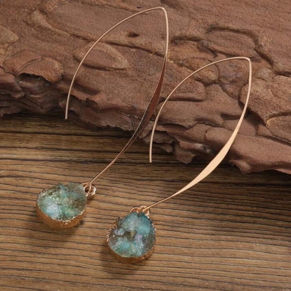 Resin Geometric Drop Earrings